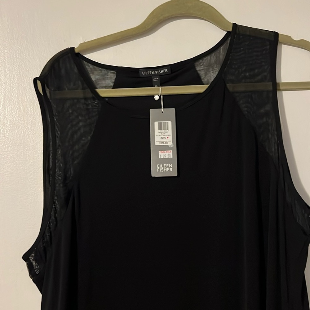 Eileen Fisher black elegant sleeveless dress